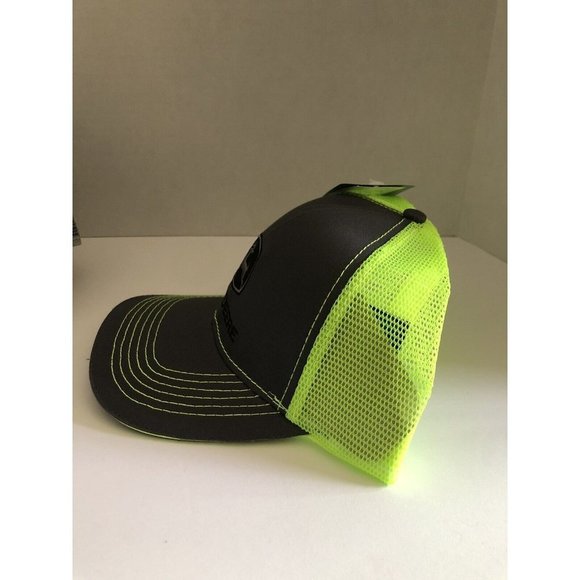 John Deere Trucker Hat Gray/ Bright Yellow Mesh OSFA SnapBack Embroidered - Picture 6 of 7